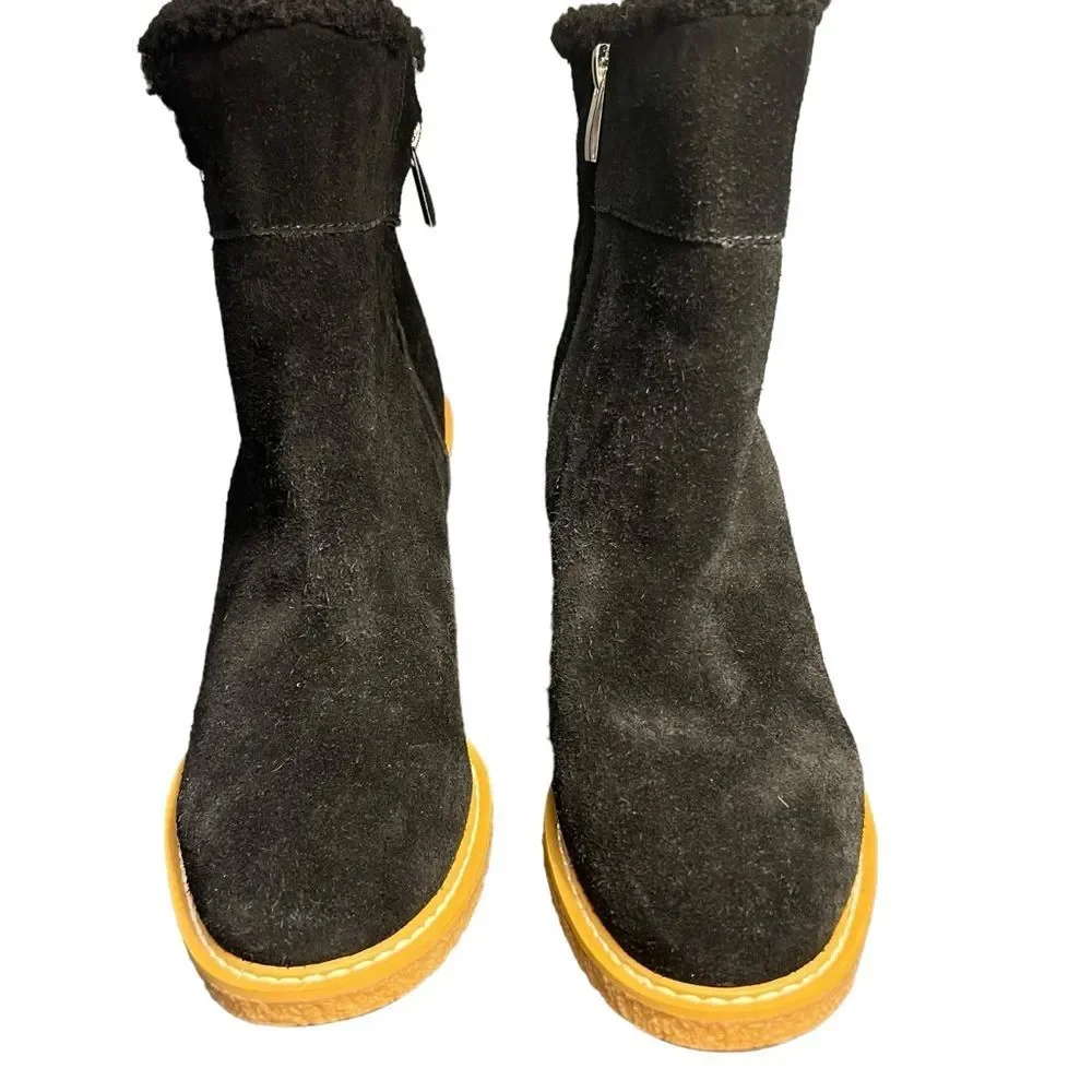 Franco Sarto Women’s Suede Wedge Boots Faux Fur Lined Size 8.5 NWOT